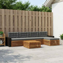 Udendørs sofagruppe 6 pcs Naturlig og Antracit 79 x 79 x 37 cm