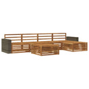 Udendørs sofagruppe 6 pcs Naturfarvet 79 x 79 x 37 cm