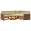 Udendørs sofagruppe med pude 4 pcs Naturlig og Beige