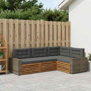 Udendørs sofagruppe 4 pcs Naturlig og Antracit