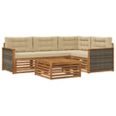 Udendørs sofagruppe med pude 5 pcs Naturlig og Beige