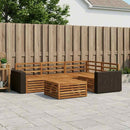Udendørs sofagruppe 5 pcs Naturfarvet 79 x 79 x 37 cm
