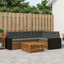Udendørs sofagruppe 5 pcs Naturlig og Antracit 79 x 79 x 37 cm