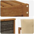 Udendørs sofagruppe med pude 6 pcs Naturlig og Beige