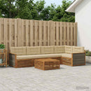 Udendørs sofagruppe med pude 6 pcs Naturlig og Beige