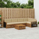 Udendørs sofagruppe med pude 6 pcs Naturlig og Beige