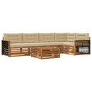 Udendørs sofagruppe med pude 6 pcs Naturlig og Beige