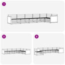 Udendørs sofagruppe 6 pcs Naturfarvet 406 x 168,5 x 73 cm