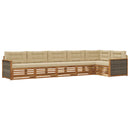Udendørs sofagruppe med pude 6 pcs Naturlig og Beige