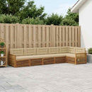 Udendørs sofagruppe med pude 6 pcs Naturlig og Beige