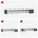 Udendørs sofagruppe 6 pcs Naturfarvet 402 x 172,5 x 73 cm
