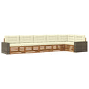 Udendørs sofagruppe 6 pcs Naturlig og Fløde 402 x 172,5 x 73 cm