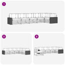 Udendørs sofagruppe 6 pcs Naturlig og Fløde 402 x 172,5 x 73 cm