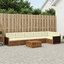 Udendørs sofagruppe 7 pcs Naturlig og Fløde 79 x 79 x 37 cm