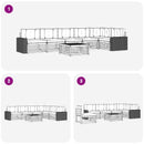Udendørs sofagruppe 7 pcs Naturlig og Antracit 79 x 79 x 37 cm