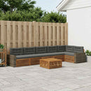 Udendørs sofagruppe 7 pcs Naturlig og Antracit 79 x 79 x 37 cm