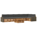 Udendørs sofagruppe 7 pcs Naturlig og Antracit 79 x 79 x 37 cm
