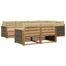 Udendørs sofagruppe med pude 7 pcs Naturlig og Beige