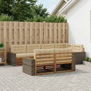 Udendørs sofagruppe med pude 7 pcs Naturlig og Beige