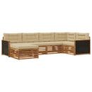 Udendørs sofagruppe med pude 6 pcs Naturlig og Beige