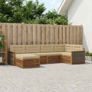 Udendørs sofagruppe med pude 6 pcs Naturlig og Beige