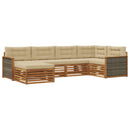 Udendørs sofagruppe med pude 6 pcs Naturlig og Beige