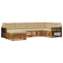 Udendørs sofagruppe med pude 6 pcs Naturlig og Beige