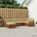 Udendørs sofagruppe med pude 6 pcs Naturlig og Beige