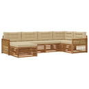 Udendørs sofagruppe med pude 6 pcs Naturlig og Beige