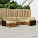 Udendørs sofagruppe med pude 6 pcs Naturlig og Beige