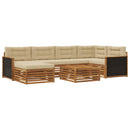 Udendørs sofagruppe med pude 7 pcs Naturlig og Beige