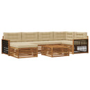 Udendørs sofagruppe med pude 7 pcs Naturlig og Beige