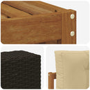 Udendørs sofagruppe med pude 7 pcs Naturlig og Beige