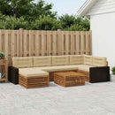 Udendørs sofagruppe med pude 7 pcs Naturlig og Beige