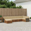 Udendørs sofagruppe med pude 7 pcs Naturlig og Beige