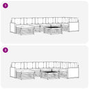 Udendørs sofagruppe 8 pcs Naturlig og Beige