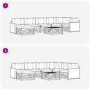 Udendørs sofagruppe med pude 8 pcs Naturlig og Beige