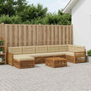 Udendørs sofagruppe med pude 8 pcs Naturlig og Beige