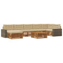 Udendørs sofagruppe med pude 8 pcs Naturlig og Beige