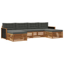Sofasæt med pude 6 pcs Massivt Akacietræ