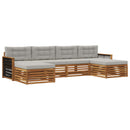 Sofasæt med pude 6 pcs Massivt Akacietræ