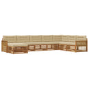Udendørs sofagruppe med pude 8 pcs Naturlig og Beige