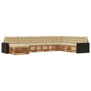 Udendørs sofagruppe med pude 8 pcs Naturlig og Beige