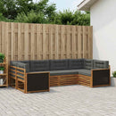 Udendørs sofagruppe med pude 6 pcs Naturlig og Antracit