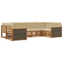 Udendørs sofagruppe med pude 6 pcs Naturlig og Beige