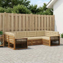 Udendørs sofagruppe med pude 6 pcs Naturlig og Beige