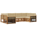 Udendørs sofagruppe med pude 6 pcs Naturlig og Beige