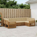 Udendørs sofagruppe med pude 6 pcs Naturlig og Beige