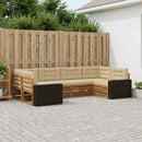Udendørs sofagruppe med pude 6 pcs Naturlig og Beige