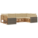Udendørs sofagruppe med pude 6 pcs Naturlig og Beige